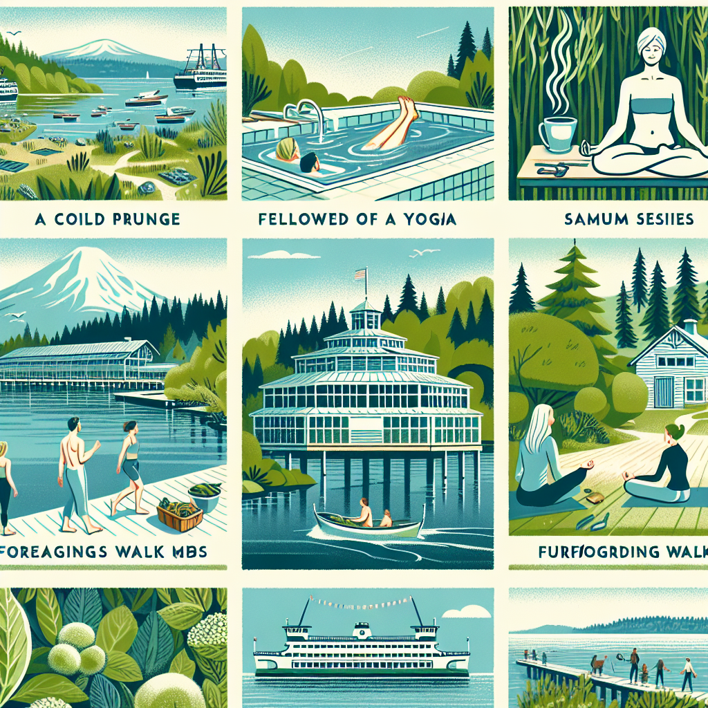 A serene glance at Seattle's wellness activities, from rejuvenating cold plunges to meditative ferry rides.