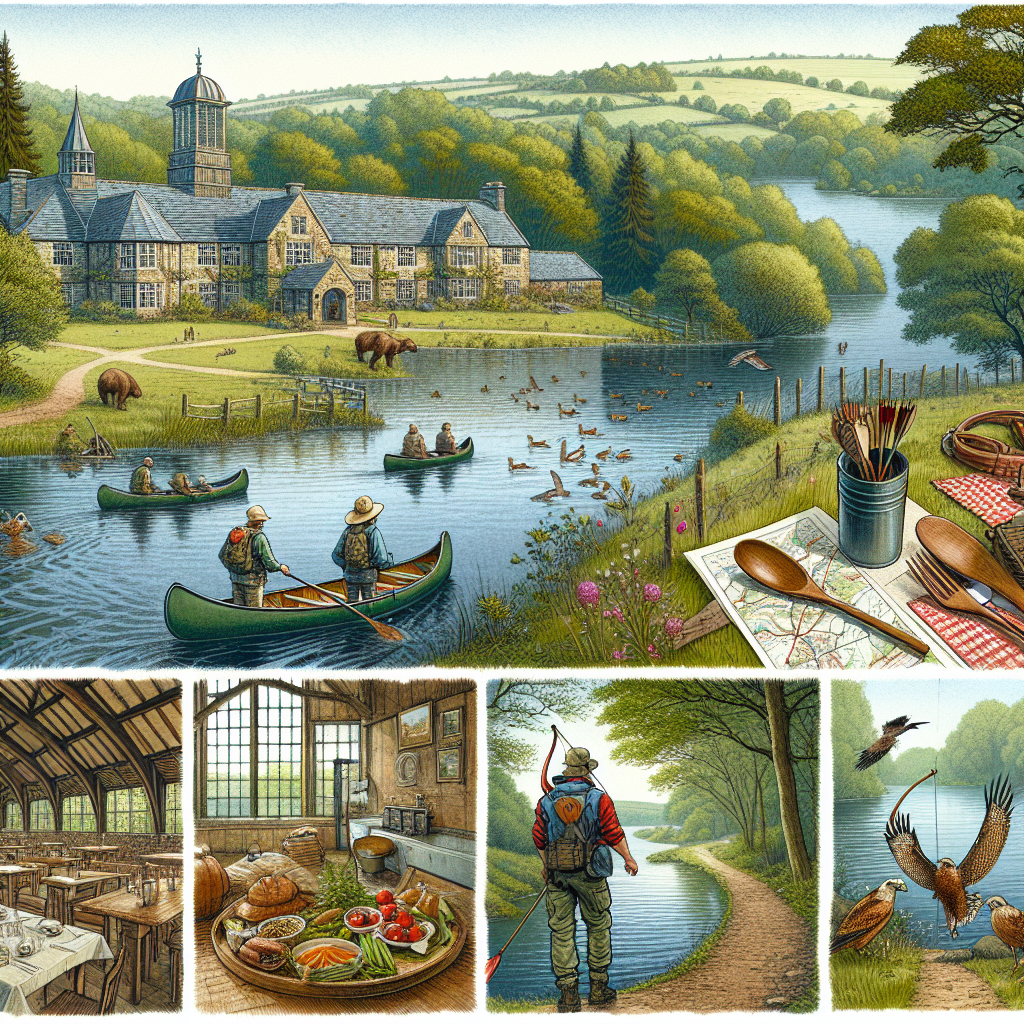 A collage of experiences at The Lodge at St. Edward Park, highlighting nature trails, fine dining, and family-friendly activities - all inviting an eager return.