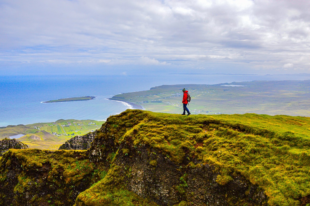 man on a mountain trail